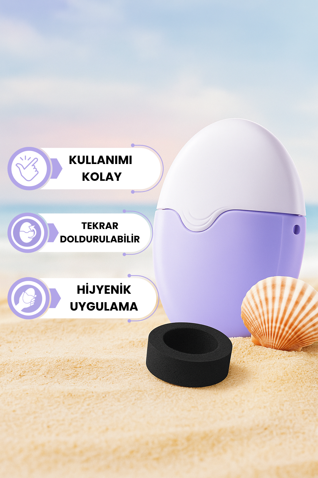 SunDab™- Çocuklar ve Yetişkinler İçin Güneş Kremi Aplikatörü – Askılı, Temassız Kullanım