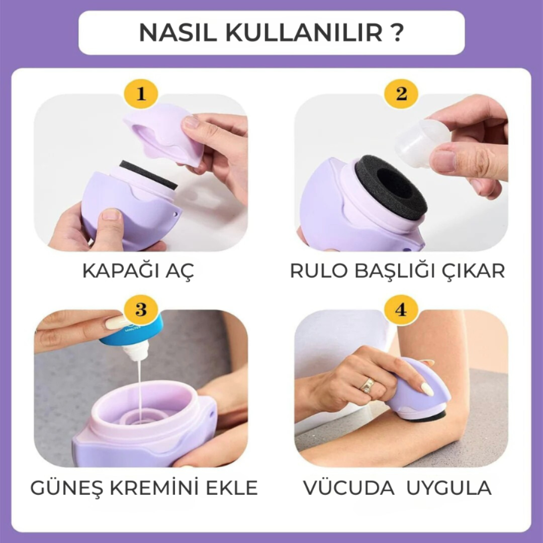 SunDab™- Çocuklar ve Yetişkinler İçin Güneş Kremi Aplikatörü – Askılı, Temassız Kullanım